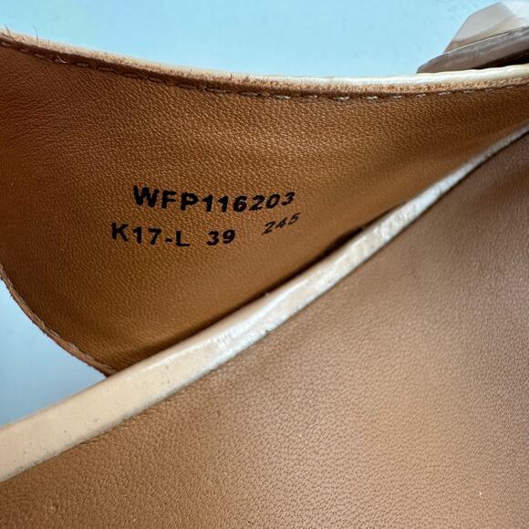 What For Slingback Mary Jane Round Toe Pale Pink Patent Leather Block Heels 8 - Picture 5 of 10